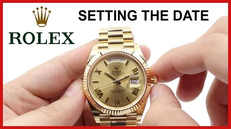 how to change rolex time and date|setting time on Rolex watch.